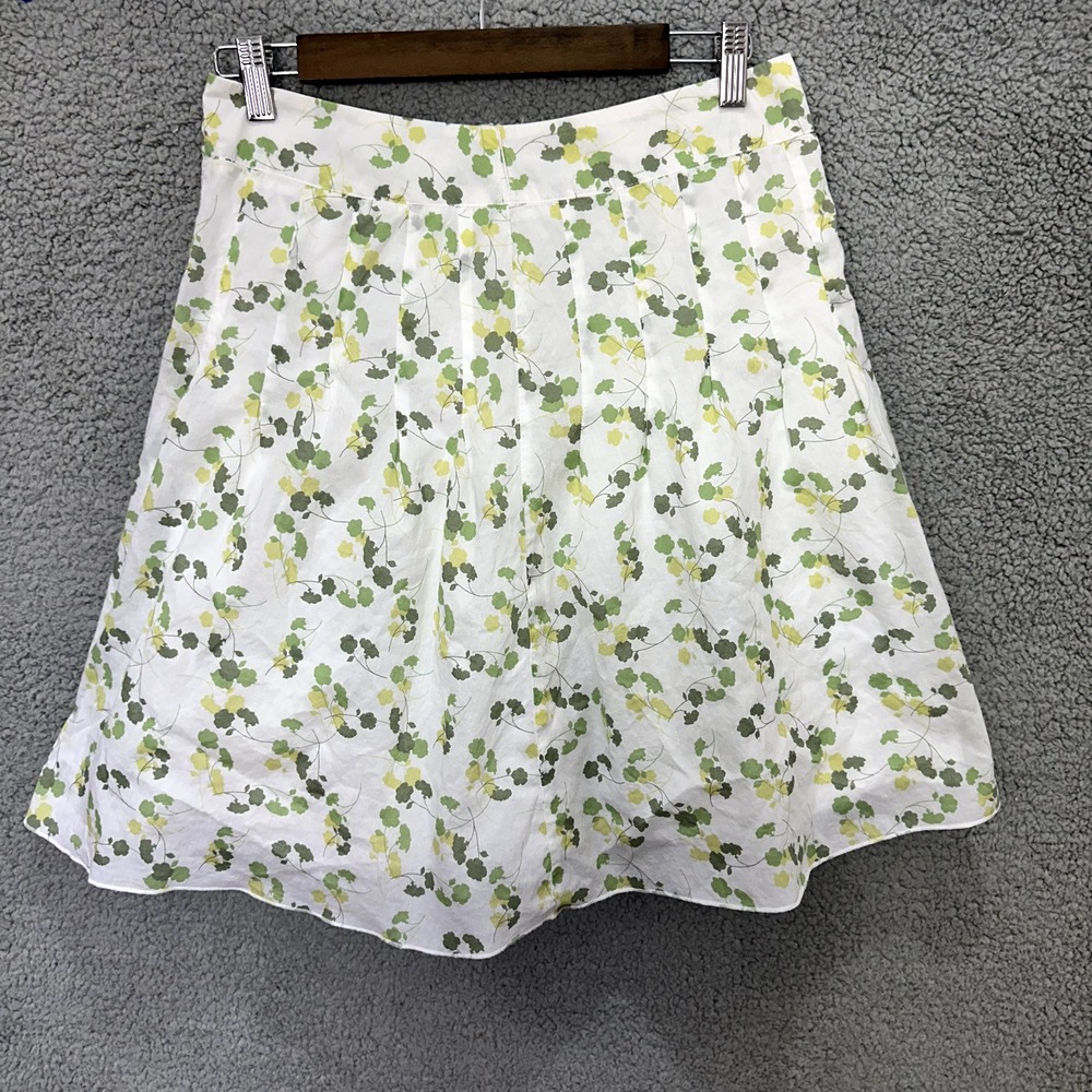 American Eagle Womens Skirt 4 White Green Floral Cottage Indie Y2K Preppy Picnic